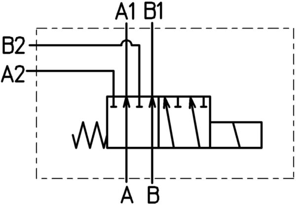 6/2 Wegeventil -TB-; 12 VDC; Anschlussgewinde G3/8; Q max 50 l/min; 1. Erweiterung für AK Artikel 10110